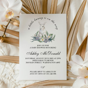 Um Pequeno Convite Para Chás de fraldas De Coelhin