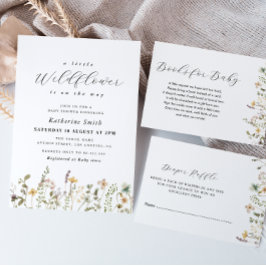 Um Pequeno Convite Para Chás de fraldas De Flor Se