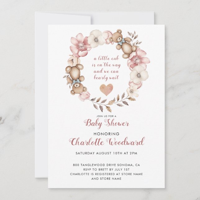 Um Pequeno Cubo Está A Caminho Do Convite Ao Chá d (Frente)