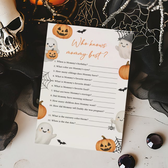 Um Pequeno Fantasma Boo Que Conhece Melhor o Jogo  (Little Boo Pumpkin Baby Shower Who Knows Mommy Best Game)