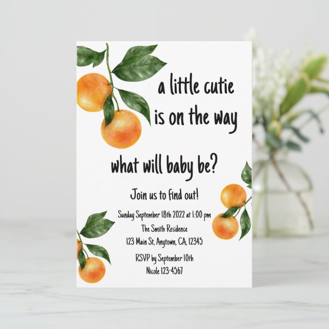 Um Pequeno Gênero Cutil Revela Convite (Em pé/Frente)