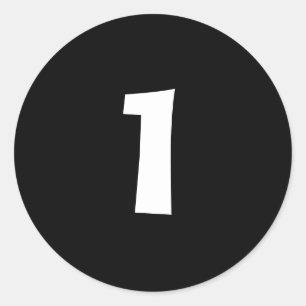 Um pequeno número preto redondo adesivos por Janz
