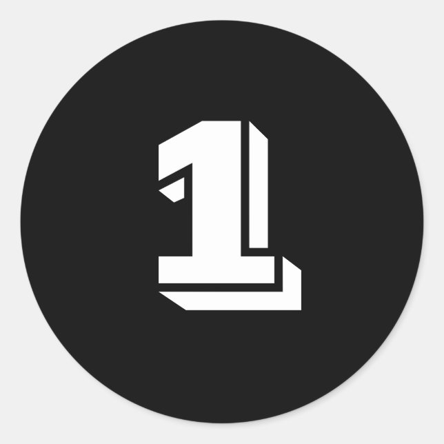 Um pequeno número preto redondo adesivos por Janz (Frente)