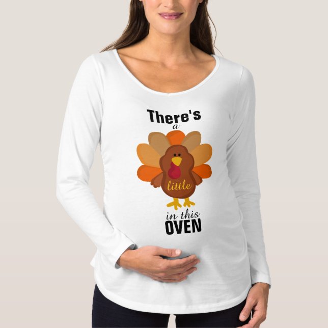 Um pequeno peru - Camiseta de folhas compridas da  (Frente)