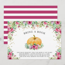 Um Pequeno Pumpkin Girly Floral Obrigado Convite