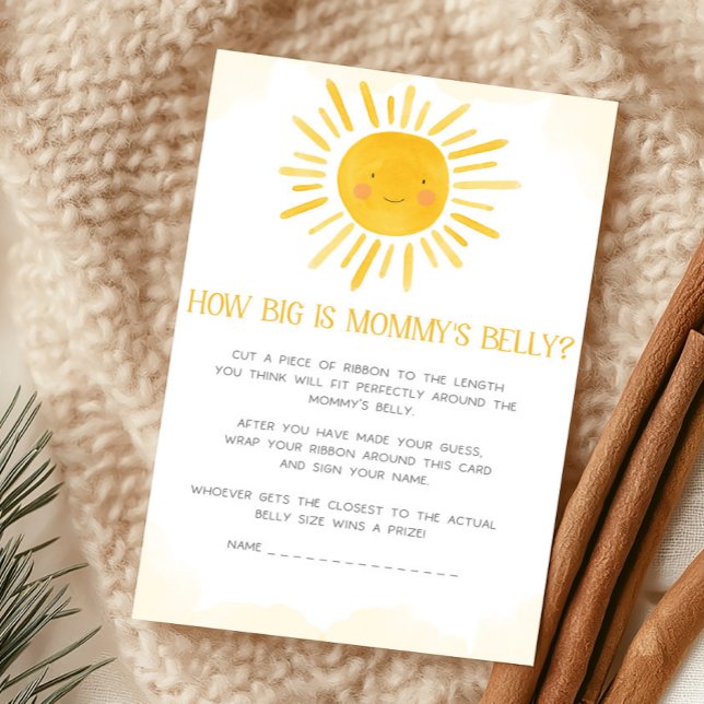 Um Pequeno Raio de Sol Como é Grande a Barriga da  (Little Ray of Sunshine Baby Shower How Big Is Mommy's Belly Game)