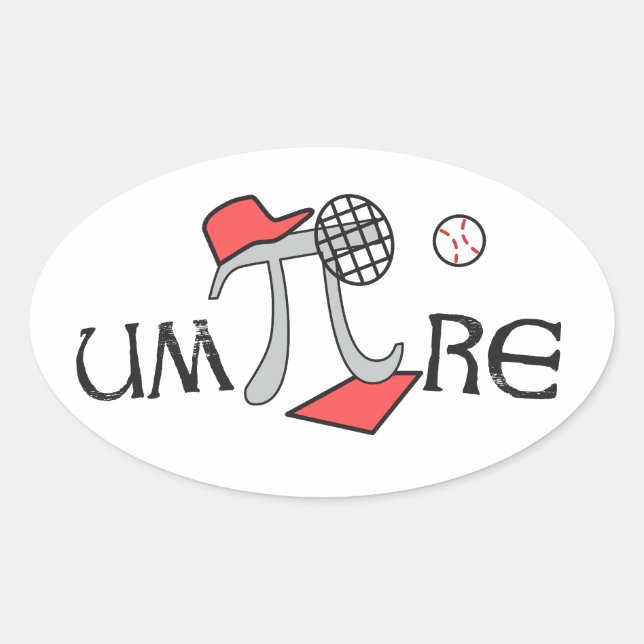 um-Pi-re - Adesivos de símbolo Pi de árbitro engra (Frente)