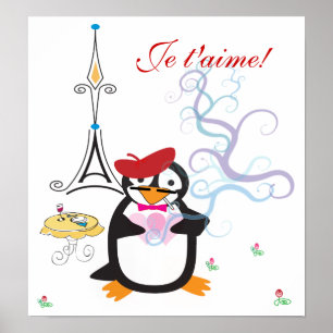 Um pinguim na Impressão de Paris