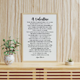 Um poema Namorados de Edgar Allan Poe Poster