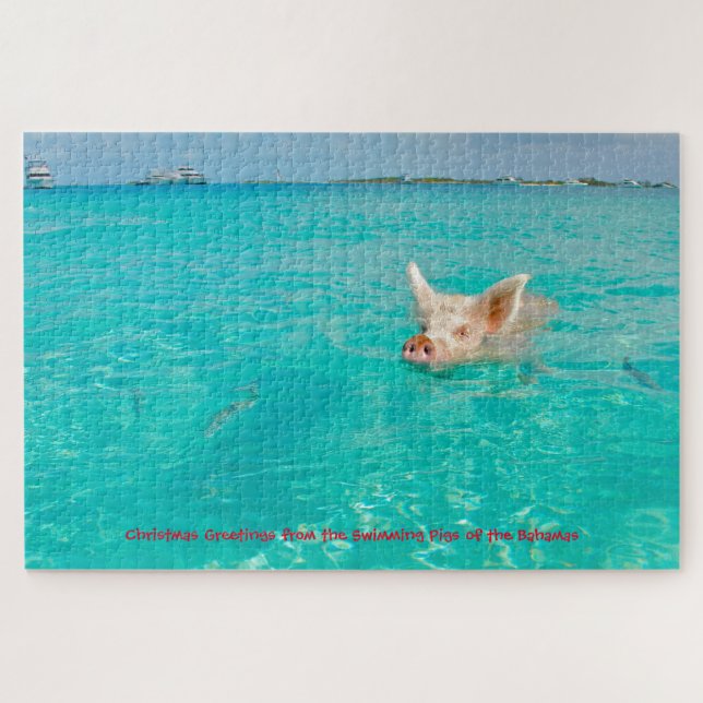 Um Porco vai Nadando nas Bahamas. Quebra-cabeça (Horizontal)