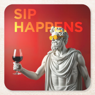 Um porta-copos “Sip Happens” ousado e moderno