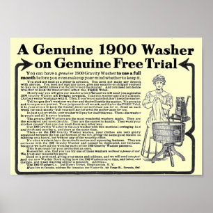 Um poster 1900 genuíno da arruela