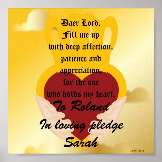 Um Poster de Compromisso de Amor - Personalizar (Frente)