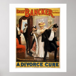 Um Poster de Divorce Cure Vintage Theater.