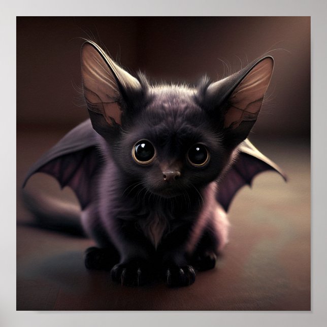 Um Poster De Gato De Bat Adorável (Frente)
