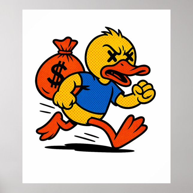 Um Poster de ladrão de pato estilo POP ART (Frente)
