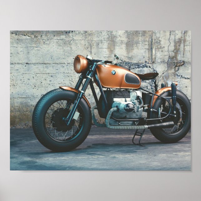 Um poster de motocicleta vintage (Frente)