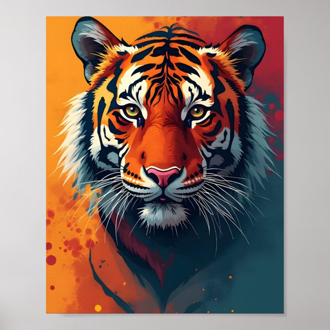 Um poster de tigre retrato fechado (Frente)