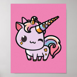 Um poster de unicórnio kawaii
