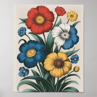 Um Poster Floral vibrante