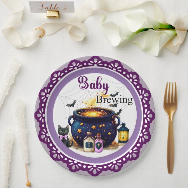 Um Prato de Papel A Baby's Brewing (Casamento)