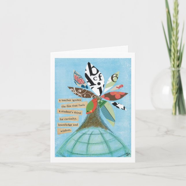 Um professor inflama o cartão de nota do fogo (Frente)