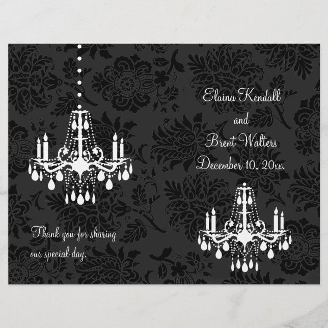Um Programa de Casamento Vitoriano Damask (Frente)