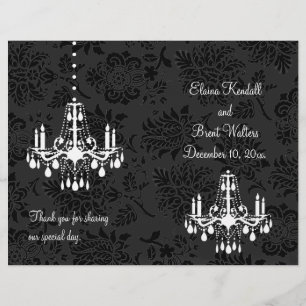 Um programa do casamento do Victorian do damasco