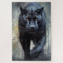 Um quebra-cabeça de pantera preto