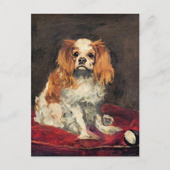 Um rei Charles Spaniel, cartão postal de arte (Frente)