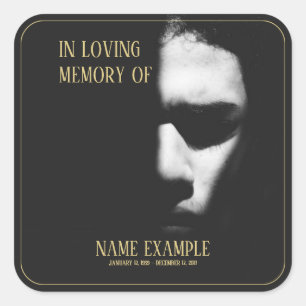 Um rosto adormecido em meio adesivo quadrado sombr