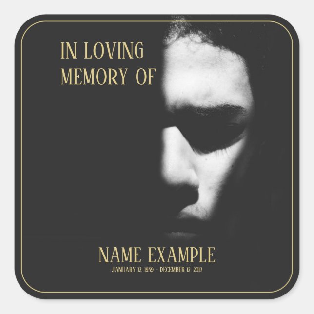 Um rosto adormecido em meio adesivo quadrado sombr (Frente)