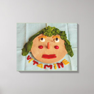 um rosto de legumes na canvas