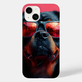 Um rottweiler legal com óculos de sol
