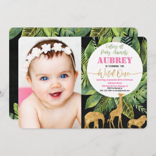 Um safari selvagem do convite da foto do primeiro