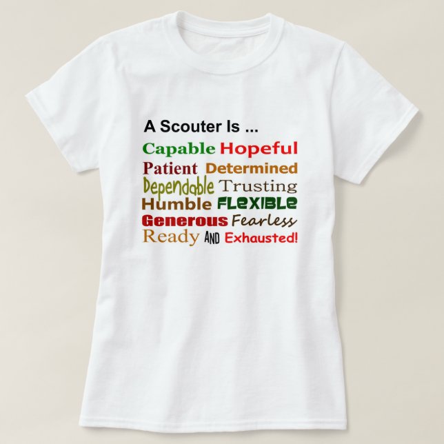 Um Scouter é… t-shirt das senhoras (Frente do Design)