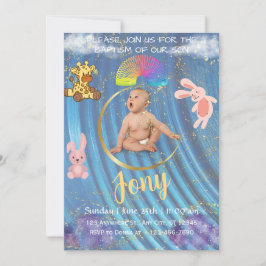 Um simples convite azul.