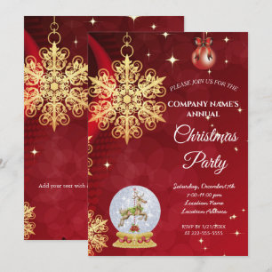Um simples convite de festa de Natal elegante verm