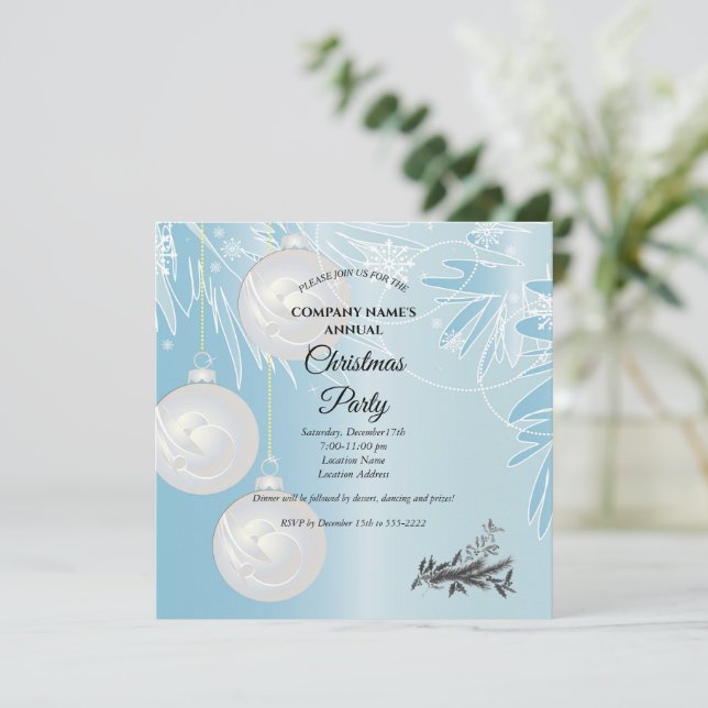 Um simples convite de festas de Natal elegante (Em pé/Frente)