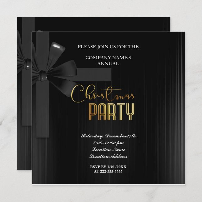 Um simples Convite de festas de Natal Vermelho (Frente/Verso)