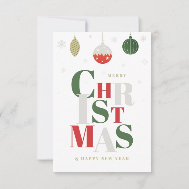 Um simples e elegante cartão de saudação de Natal. (Frente)