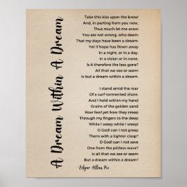 Um Sonho Dentro De Um Poster vintage De Poema De S
