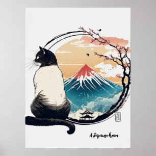 "Um Sonho Japonês" Cat e Fuji Poster
