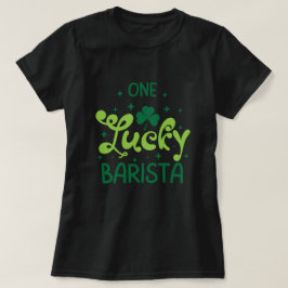 Um T-Shirt Dia de São Patrício Barista Sortudo