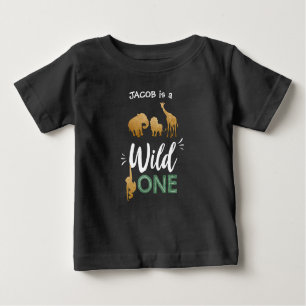 Um t-shirt Dourado preto selvagem dos animais do