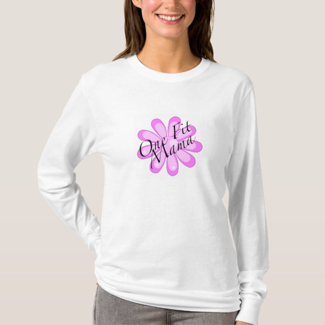 Um t-shirt longo da luva do Mama apto (Frente)