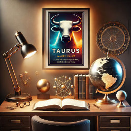 Um taurus cósmicos Bull Zodiac Poster