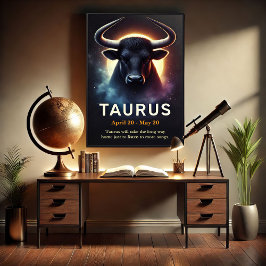 Um taurus cósmicos Bull Zodiac Poster