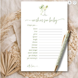 Um Tini Um Arco Verde Deseja Para Bebê Cartão de C