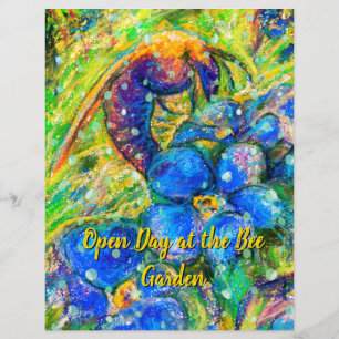 Uma abelha e não me esqueça das flores no jardim